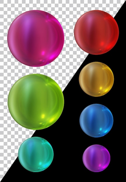 Conjunto de bola de esfera de forma redonda en render 3d