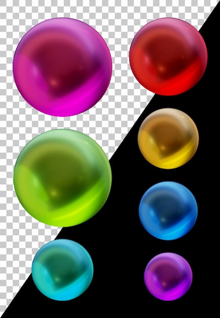 Conjunto de bola de esfera de forma redonda en render 3d