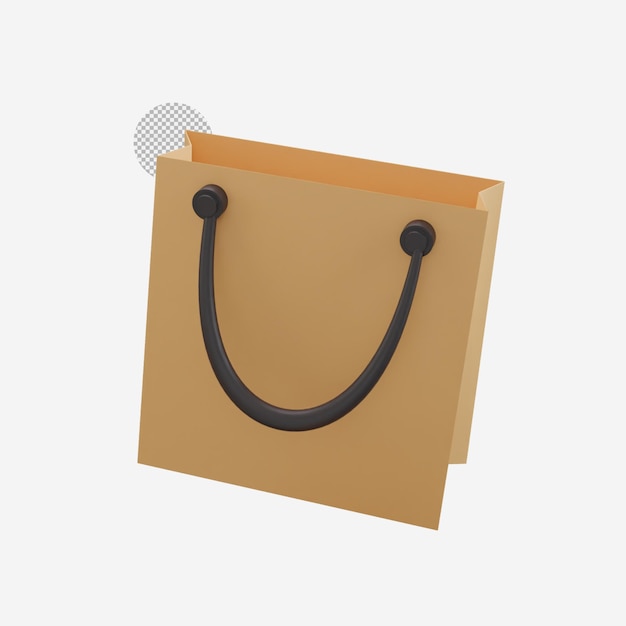 Conjunto de bolsas de compras realistas de color en estilo realista Elegante bolso de moda aislado 3d rend
