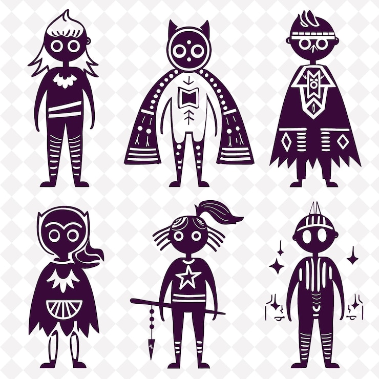 PSD un conjunto de búhos uno de los cuales es una serie de caracteres