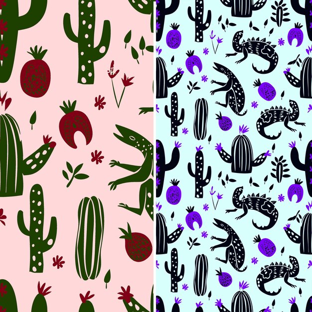 PSD un conjunto de cactus y cactus de diferentes colores