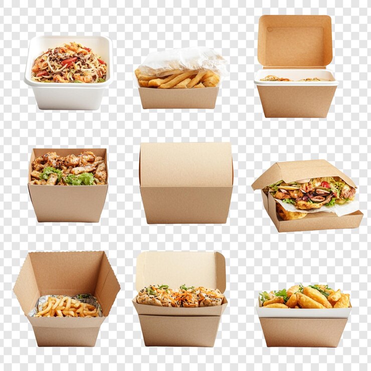 PSD conjunto de cajas de entrega de alimentos