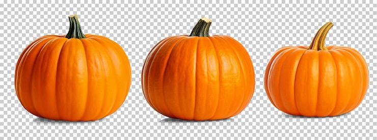 PSD conjunto de calabazas aisladas sobre fondo transparente png psd