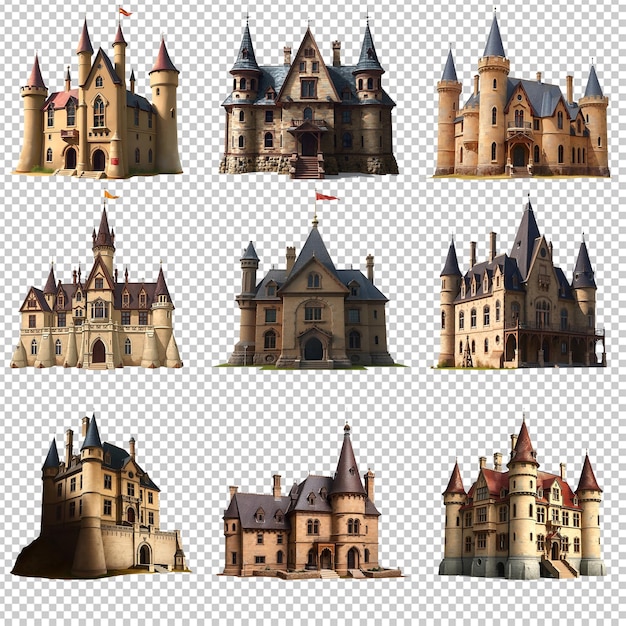 Conjunto de la Casa del Castillo aislada sobre un fondo transparente