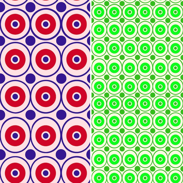 PSD un conjunto de círculos de diferentes colores con un fondo verde y rojo