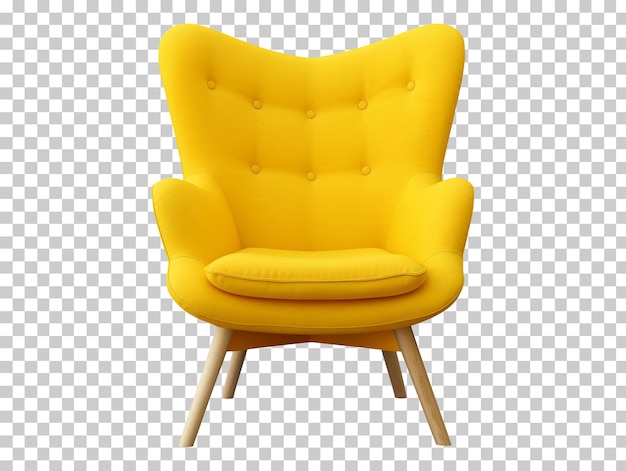 Conjunto de colección de sillones amarillos modernos aislados sobre fondo transparente png psd