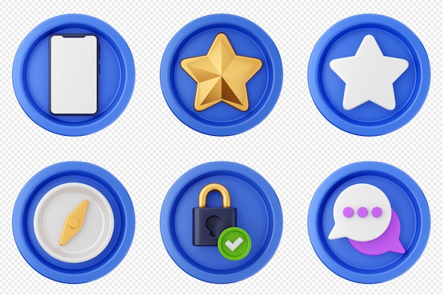 Conjunto de conjuntos de iconos de interfaz de usuario 3D