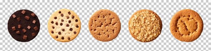 PSD conjunto de cookies aisladas en un fondo transparente png psd