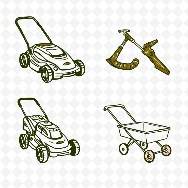 PSD conjunto de 4 ilustrações vetoriais em negrito com contornos grossos em fundo branco png itemu de desenho manual criativo