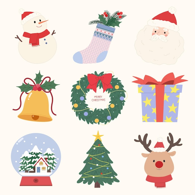 Conjunto de adesivos de Natal