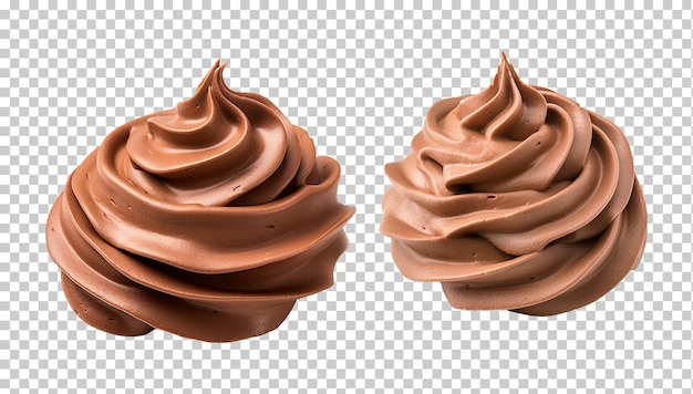 PSD conjunto de coleção de chantilly de chocolate isolado em fundo transparente png psd