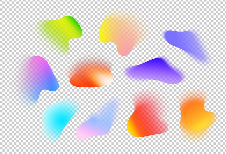 PSD conjunto de coleção de design de bolhas de gradiente psd