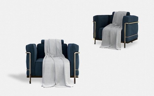 Conjunto de decoração de interiores em 3D