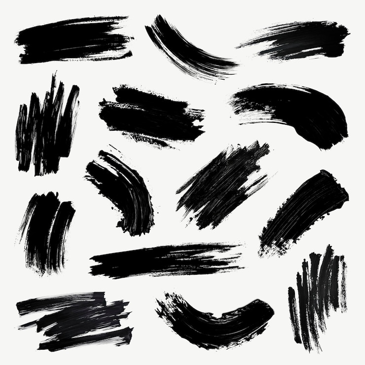 PSD conjunto de elementos de design de pincel abstrato psd