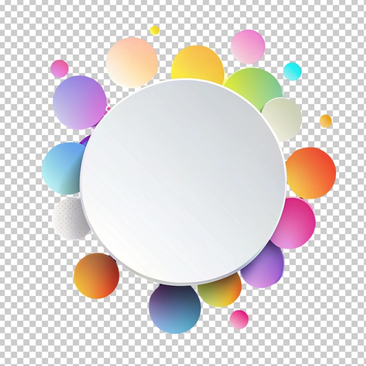 PSD conjunto de esferas de gradiente coloridas borradas abstratas