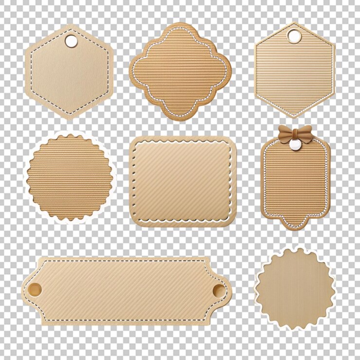 PSD conjunto de etiquetas de papel realistas