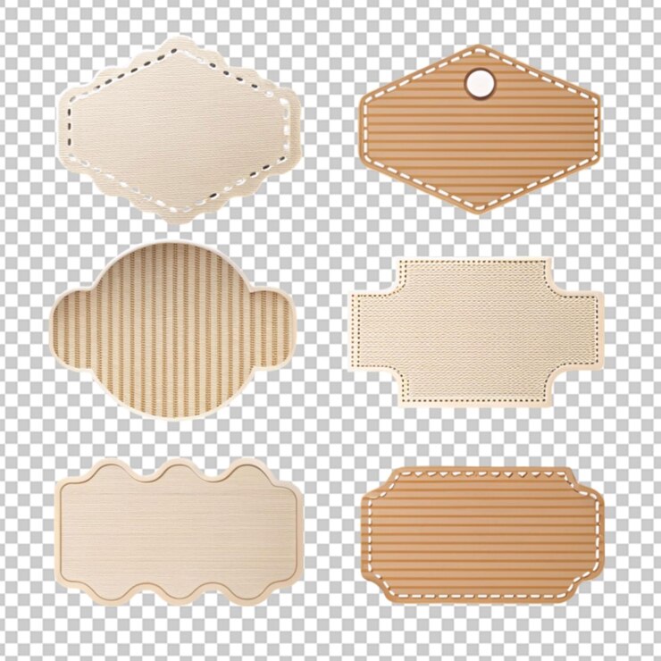 PSD conjunto de etiquetas de papel realistas