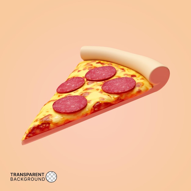 PSD conjunto de fatia de pizza realista 3d detalhado fast food italiano com calabresa