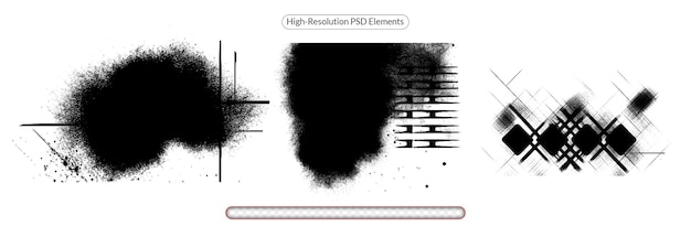 Conjunto de fundo vetorial abstrato para uso de design Coleção de salpicos de tinta preta