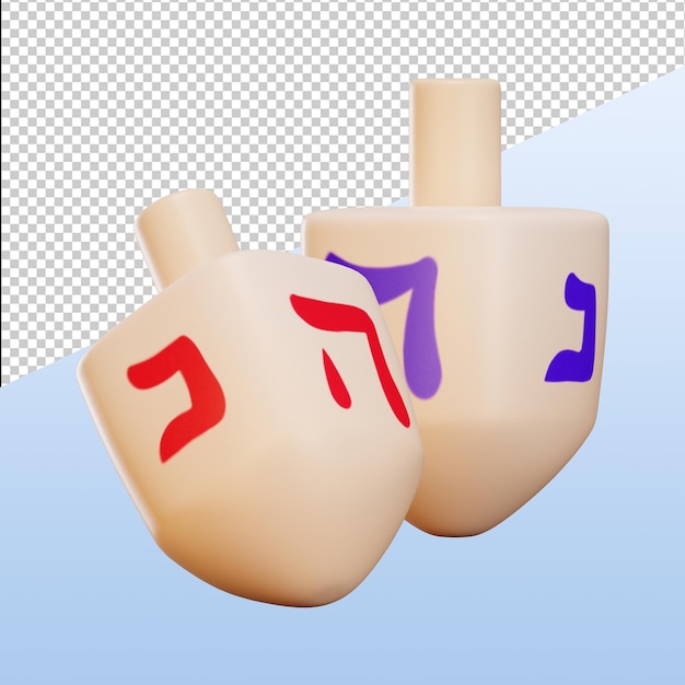 Conjunto de ícones 3d de celebração de Hanukkah