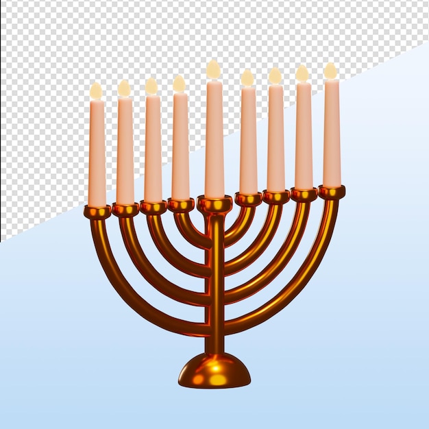 PSD conjunto de ícones 3d de celebração de hanukkah