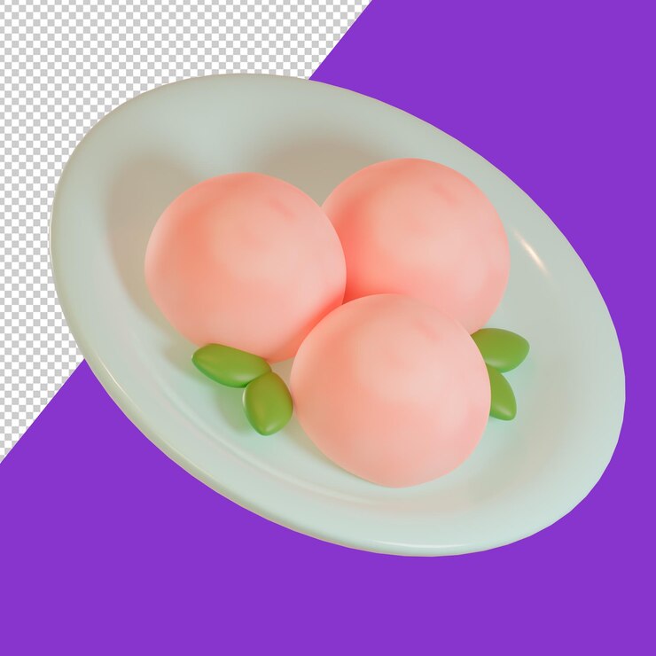PSD conjunto de ícones 3d de comida asiática