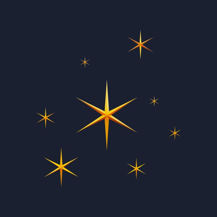 PSD conjunto de ícones 3d de estrela brilhante