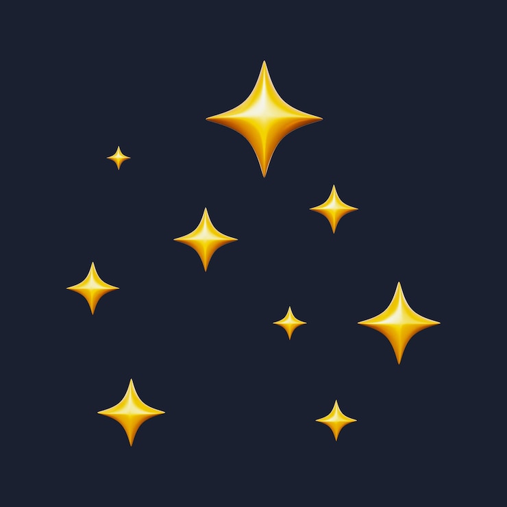PSD conjunto de ícones 3d de estrela brilhante