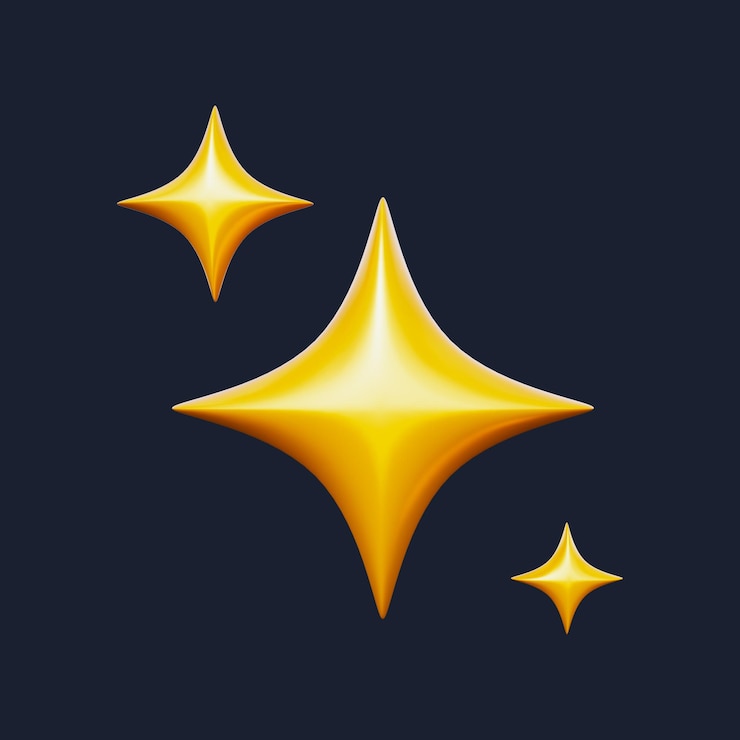 PSD conjunto de ícones 3d de estrela brilhante