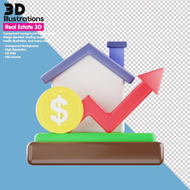 PSD conjunto de ícones 3d, imobiliário png