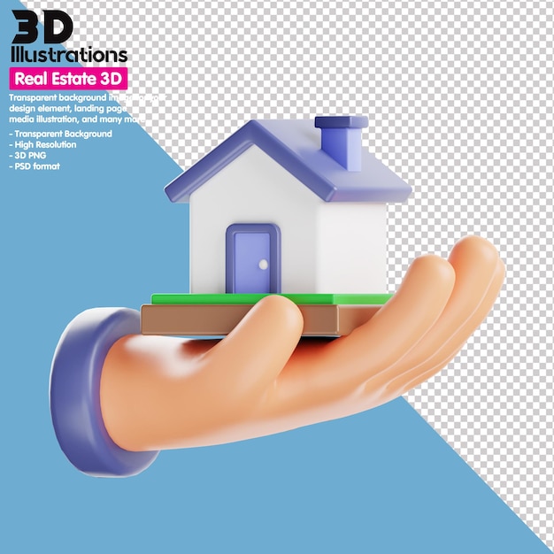 PSD conjunto de ícones 3d, imobiliário png