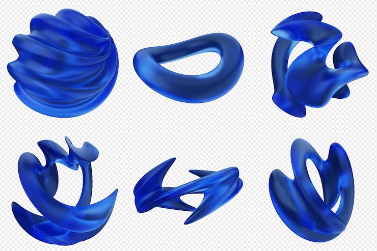PSD conjunto de ícones abstratos geométricos 3d