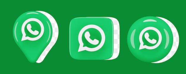 Conjunto de ícones brilhantes do whatsapp