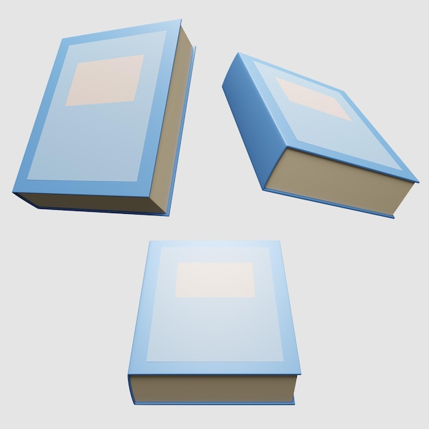PSD conjunto de livros de renderização 3d ilustração em fundo isolado