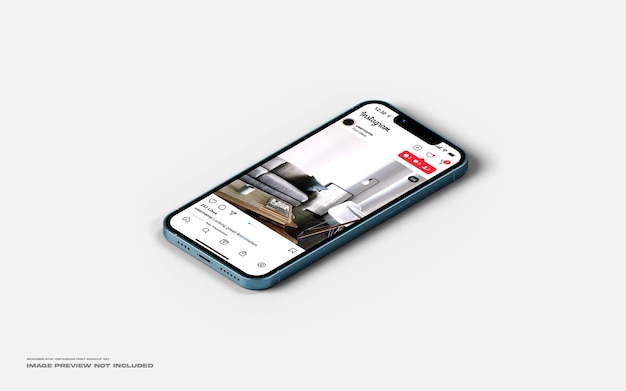 Conjunto de maquetes de postagem do Instagram de exibição de smartphone