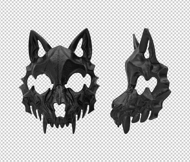 PSD conjunto de máscaras do mal cutout