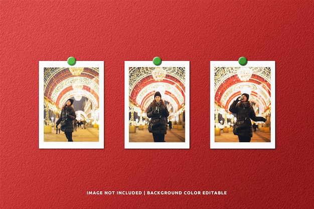 Conjunto de modelo de foto de moldura de papel de retrato para o Natal