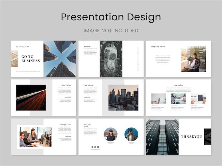 PSD conjunto de modelos de design de apresentações empresariais