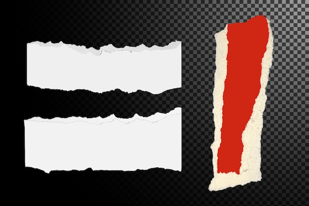 Conjunto de papel rasgado