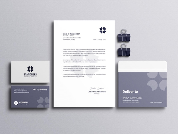 Conjunto de papelaria Mockup