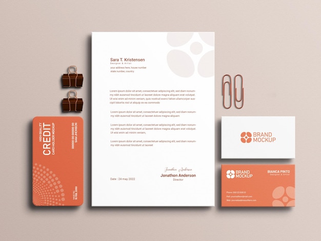 Conjunto de papelaria Mockup