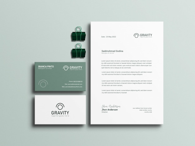 Conjunto de papelaria Mockup