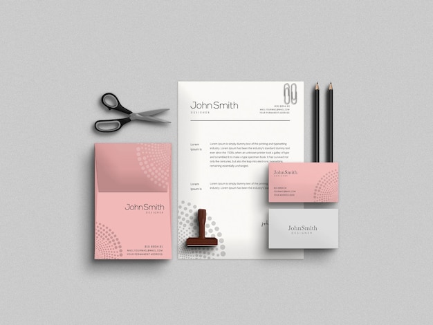 Conjunto de papelaria Mockup
