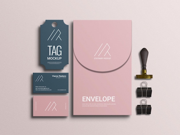 Conjunto de papelaria mockup