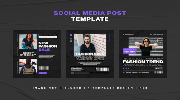 Conjunto de postagem do instagram de moda streetwear psd premium