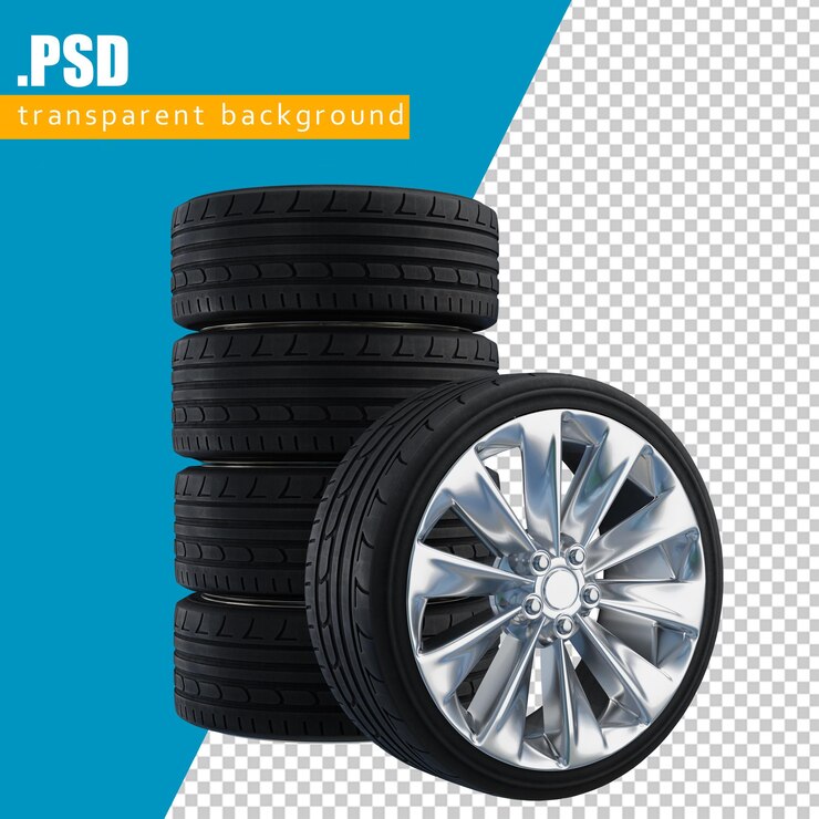 Conjunto de quatro rodas automotivas - aros com pneus para automóveis de passageiros.