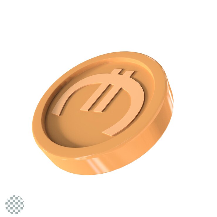 PSD conjunto de renderização 3d de ícone de moeda de euro de ilustração 3d