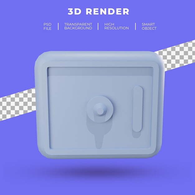 Conjunto de renderização 3d de ícone seguro isolado