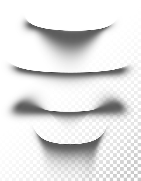 Conjunto de sombras em fundo transparente