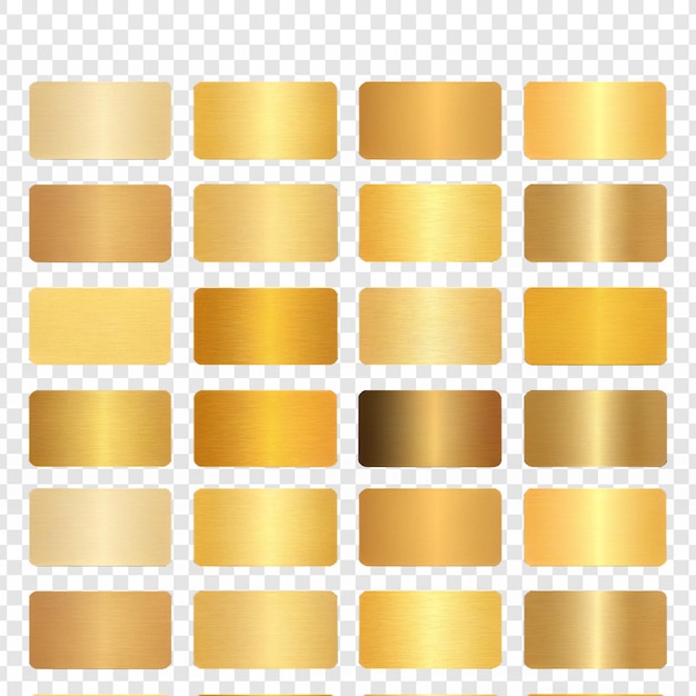 Conjunto de textura de fundo com gradiente metálico dourado